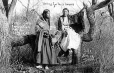 Cheyenne Belles Dedrick nativi americani indiani 1908 RPPC foto cartolina COPIA