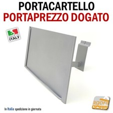 PORTA CARTELLO PORTAPREZZO DA PARETE ATTACCO DOGATO NEGOZIO ATTREZZATURA GRIGIO