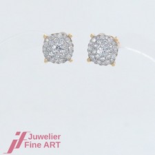 FHT - Orecchini - 56 brillanti totali Oro giallo 0,84 ct - 14 carati/585 - rodiato