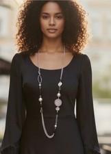 Collana lunga Colore argento e