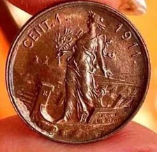 1 CENTESIMO 1911 PRORA RARO FIOR DI CONIO RAME ROSSO OTTIMA QUALITA' PERIZIATA