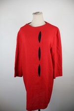 PIERRE CARDIN VESTITO DONNA TG. 44 WOMAN CASUAL VINTAGE DRESS ABITO LANA ROSSO
