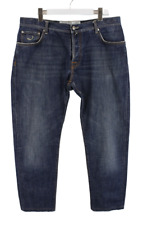 Jeans da uomo Jacob Cohen Tailored Rare Luxury Denim W40 bottone Fly Whiskers blu