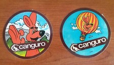 2 ADESIVI CANGURO SCARPE PUBBLICITA CALZATURE ANNI 80 STICKER VINTAGE 9X9 CM