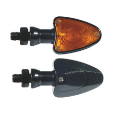 Coppia frecce moto custom lampadina alogene omologate universali in alluminio