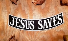 JESUS SAVES BIKER ROCKER PATCH