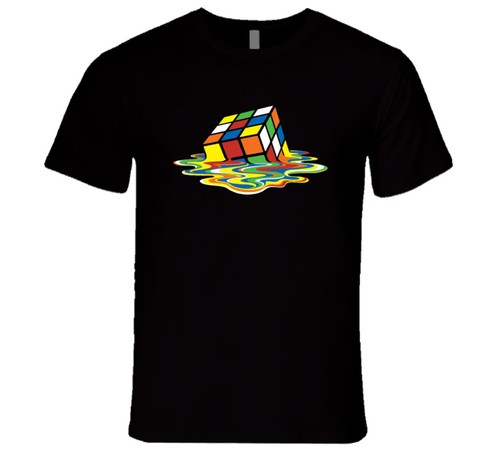 Maglietta melting rubiks cube - maglietta,