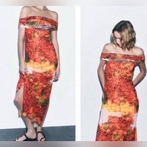 Rare zara print dress with - print,