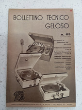 BOLLETTINO TECNICO GELOSO n. 65 ESTATE 1956 Amplificatore Valigetta Fonografica
