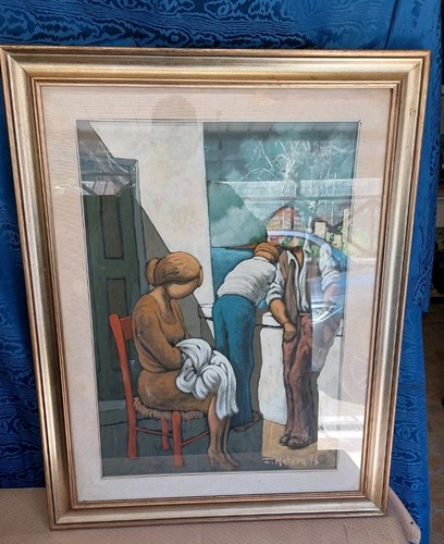 Dipinto olio tela franco - olio, su