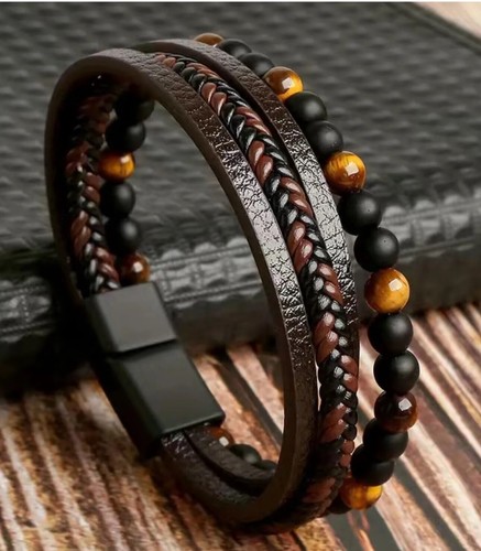 Bracciale uomo occhio tigre - bracciale, di