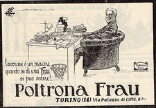 Pubblicità vintage poltrona Frau Torino werbung old advertising reklame A4
