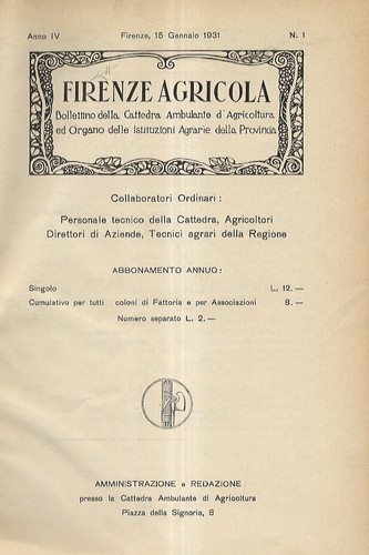 Firenze agricola bollettino - firenze,