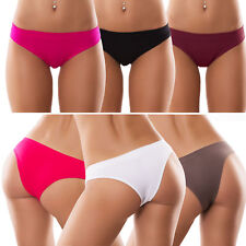 Stock 6 pz lotto slip donna brasiliana intimo microfibra elasticizzato T3284-S
