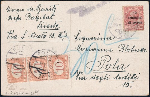 1919 regno trieste pola - da,