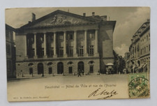 da72 cartolina neuchatel hotel de ville et rue de l'hospital svizzera suisse
