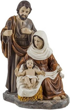Mistero Nascita Di 1 Pezzo Con Sacra Famiglia Tonalità Ocra in Resina Dipinto a 