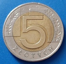 ?? POLONIA POLSKA POLAND ?? MONETA COIN 5 ZLOTY ZLOTYCH 2015 BIMETALLICA 