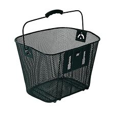 Cestino bici anteriore in metallo con attacco XL removibile e maniglia trasporto