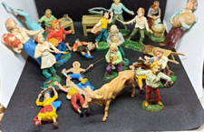 STATUINE PRESEPE ENORME LOTTO PASTORE NAPOLETANO DIORAMA 20 PEZZI ITALY NARDI