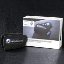 Custodia portachiavi M Performance in pelle scamosciata fibra di carbonio per BMW blu