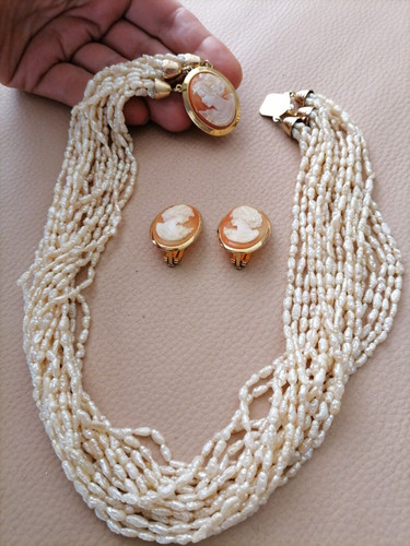 Collana orecchini cameo - orecchini,