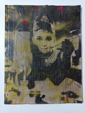Corde Audrey Hepburn Pop Art Quadro 20X26 Cm Acrilico Carta Opera Unica Firmata