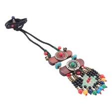 Collana di perline retrò bohemien etnica fatta a mano donna multistrato colore 7361