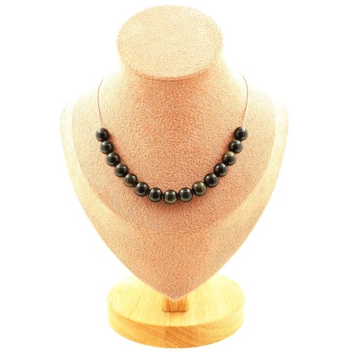 Collana perle ossidiana - 15,
