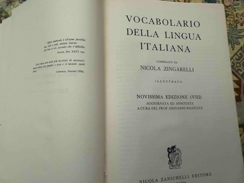 Vocabolario lingua italiana