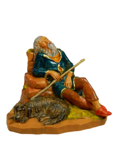 Vecchio dormiente con cane - dormiente,