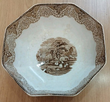 Antico Piatto Fondo Ottagonale LONDSAE stile Inglese Società Ceramiche Richard 