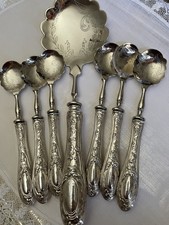 Set di Antiche Posate da Dessert In Argento 800