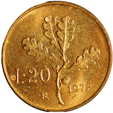 Italy 20 Lire 1972 KM# 97