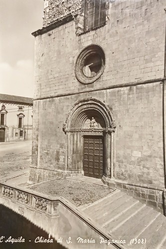 Cartolina aquila chiesa - l'aquila,