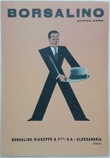 CARTOLINA PUBBLICITARIA BORSALINO ALESSANDRIA CAPPELLO BERRETTO VESTITO
