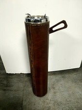 Posacenere a colonna in pelle vintage anni 70 mid century