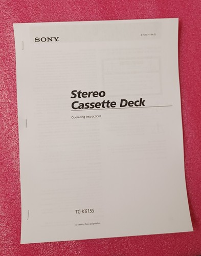 Sony k615s cassette deck - sony, tc-k615s
