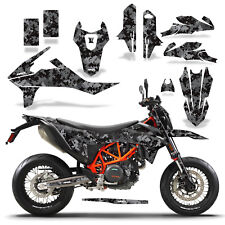 Grafiche Kit + # Piastre Decalcomania per KTM 690 Smc-R 19-20 Carbon Digicamo
