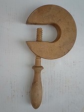 ANTICO MORSETTO IN LEGNO DA FALEGNAME CON VITE IN LEGNO Cm 20  Diametro 10 Cm