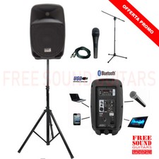 CASSA ATTIVA 400 Watt USB BT + STATIVO + MICROFONO + ASTA PER KARAOKE