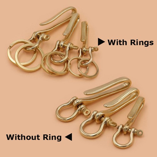 Solid brass shaped keychain - u,