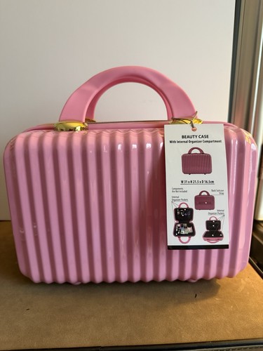 Beauty case rosa rigido trucco