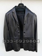 GIACCA GIUBBINO DONNA IN VERA PELLE MABRUN TAGLIA 42 NERO COME NUOVO