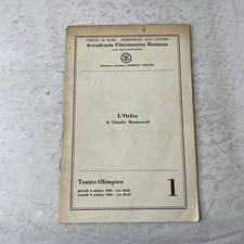 programma teatrale L'Orfeo di Claudio Monteverdi Teatro Olimpico 