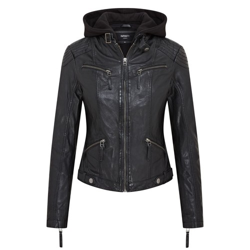 Donna nero giacca pelle - donna,