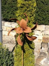 Ruota eolica in acciaio inox fiore a cucchiaio mulino a vento giardino ruggin...