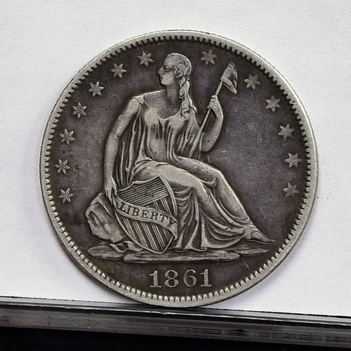 1861 mezzo dollaro - mezzo, seduto