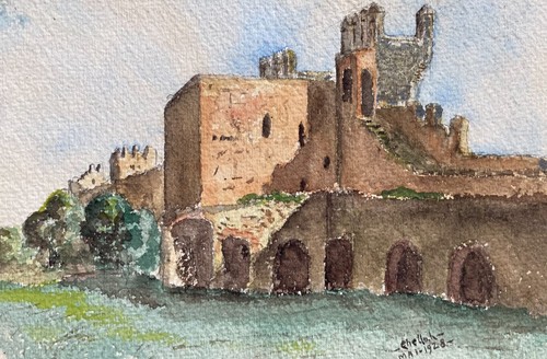 Castello rovina acquerello - in,