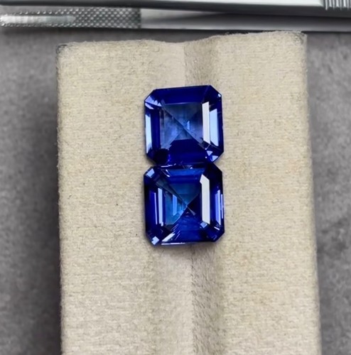 Coppia quadrata tanzanite - , aaa+